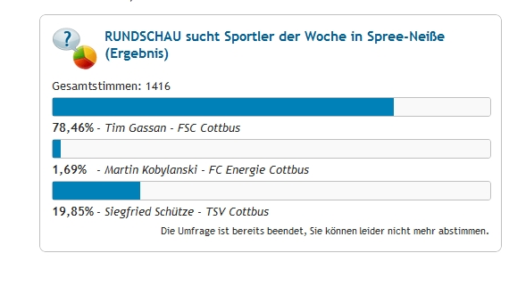 : Aktuelles zum Cottbuser Fechtsport :: Tim gewinnt Online-Abstimmung :